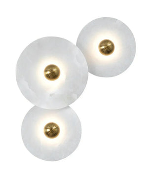 Round Alabaster Combination Wall Lamp