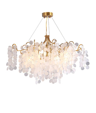 Shiro Noda Round Chandelier – Modern Brass & Glass Globe Ceiling Light for Dining Room