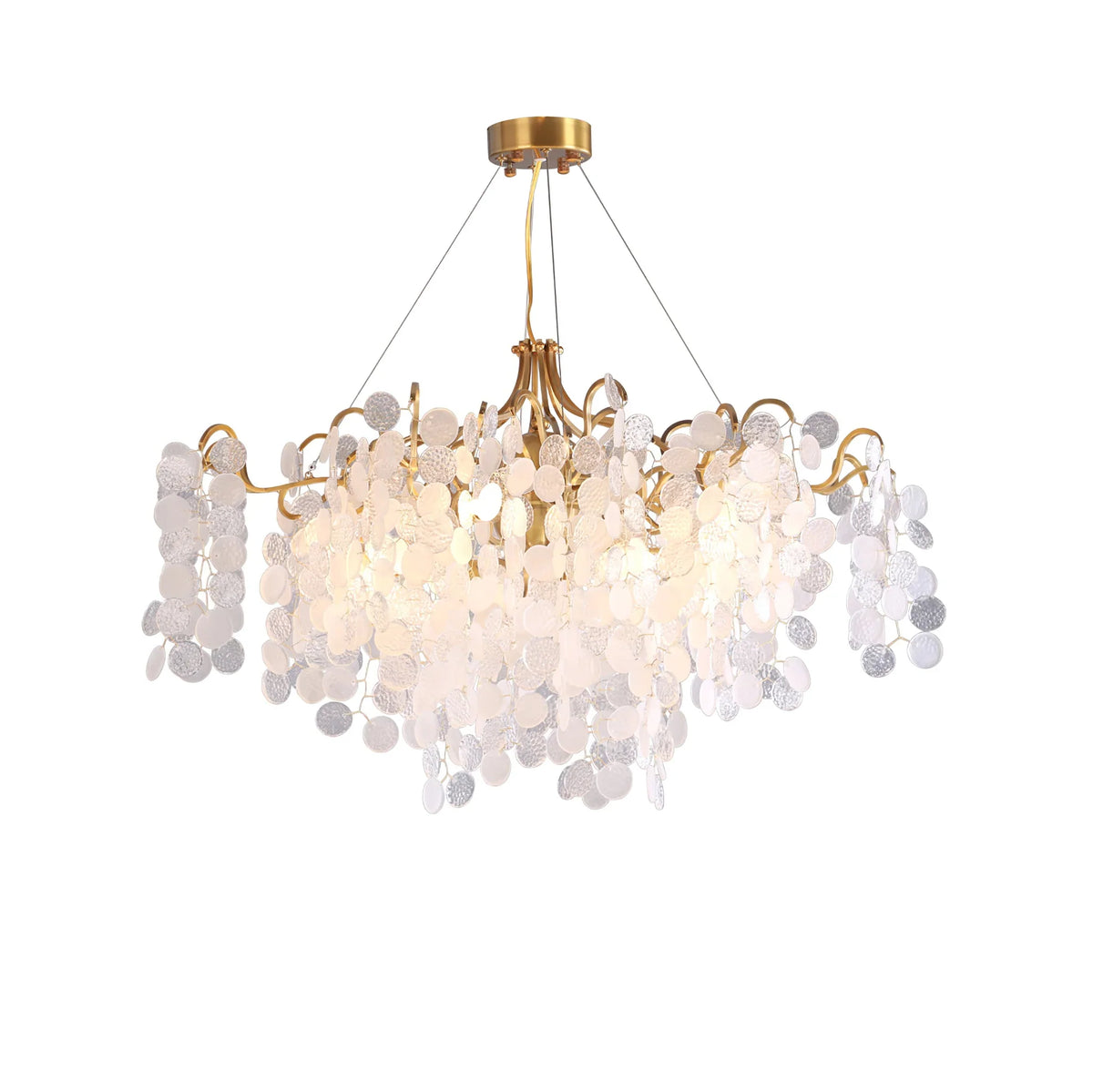 Shiro Noda Round Chandelier – Modern Brass & Glass Globe Ceiling Light for Dining Room