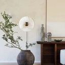 Plug In Alabaster Disc Wall Sconce