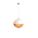 Sunset Bauhaus Pendant Light – Modern Glass & Acrylic Globe Ceiling Light for Living Room, Bedroom & Dining, Orange & White