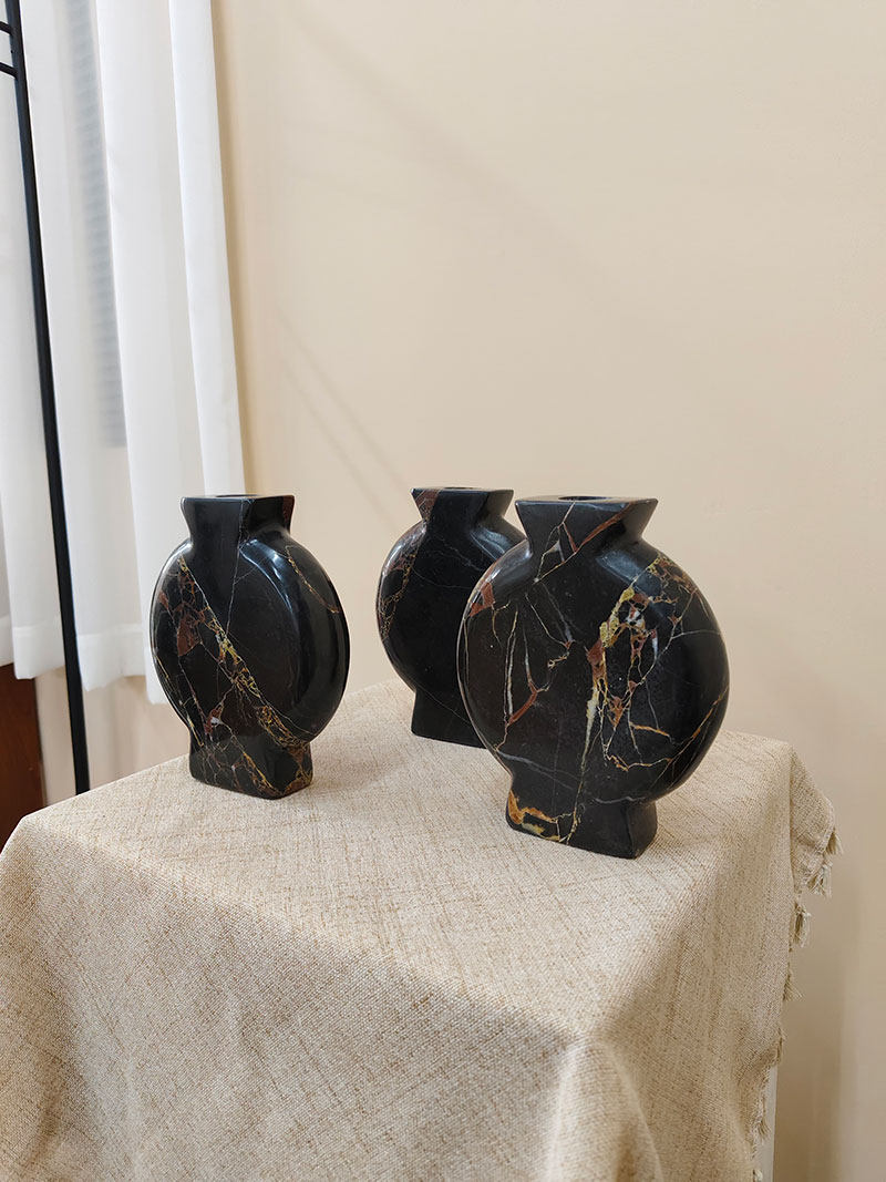 Marquina Columnar Stone Vessel