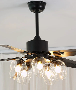 Glass Ball Ceiling Fan Light