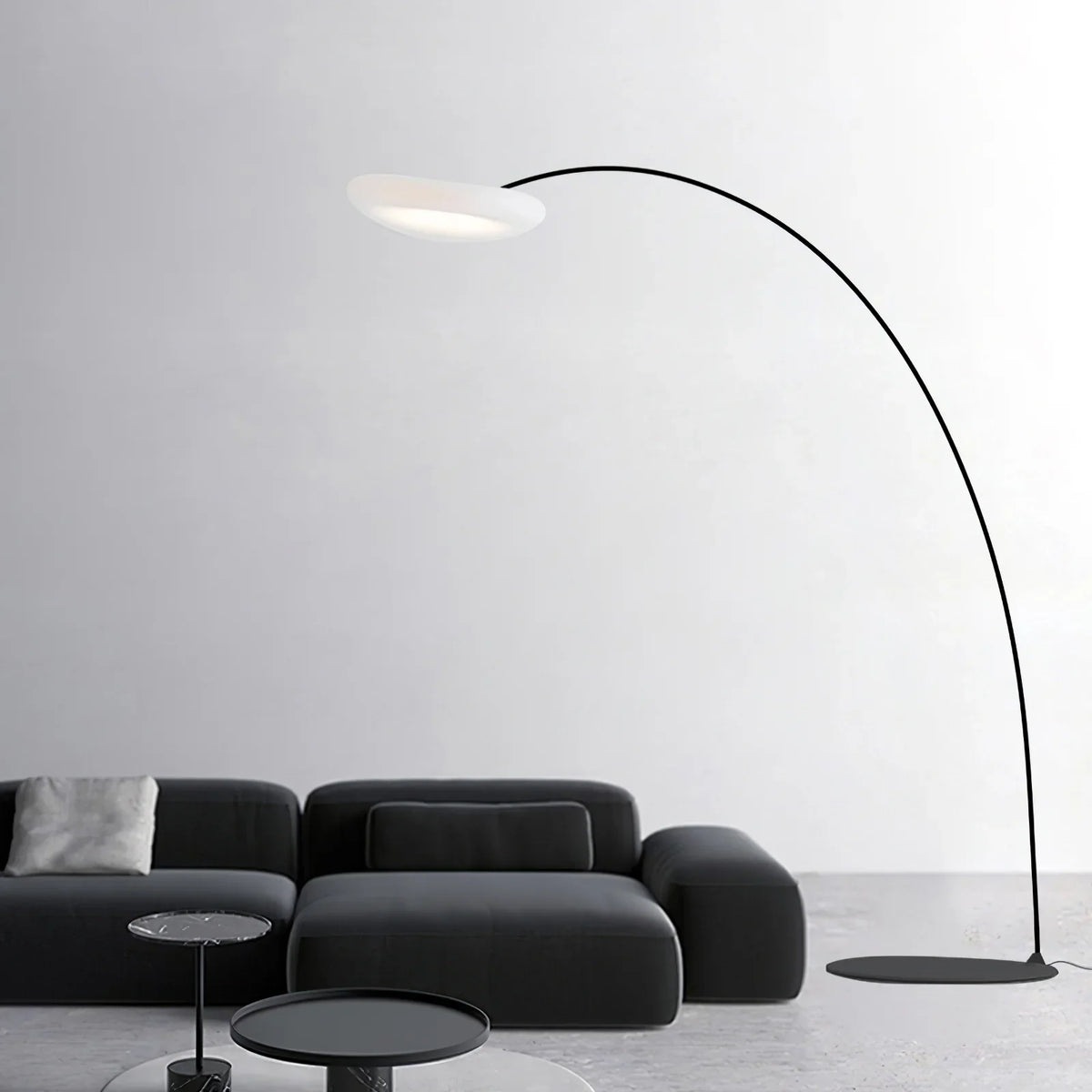 Mr Magoo Floor Lamp – Modern Minimalist Tall Standing Lamp for Living Room, Black & White