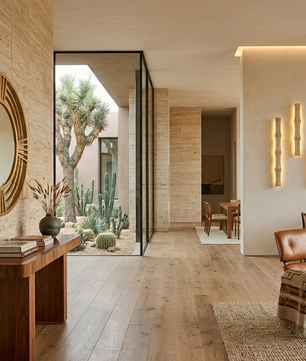 Bamboo Travertine Sconce