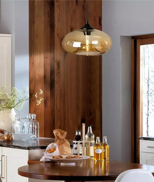 Doughnut glass pendant light
