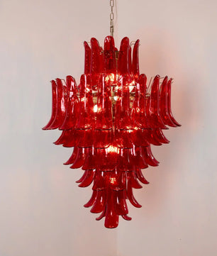 Murano Crimson Cascade Chandelier