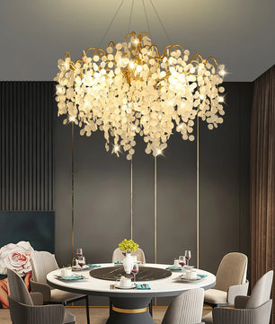 Shiro Noda Round Chandelier – Modern Brass & Glass Globe Ceiling Light for Dining Room