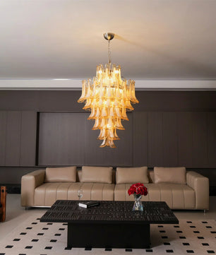 Amber Cloud Murano Glass Petals Chandelier