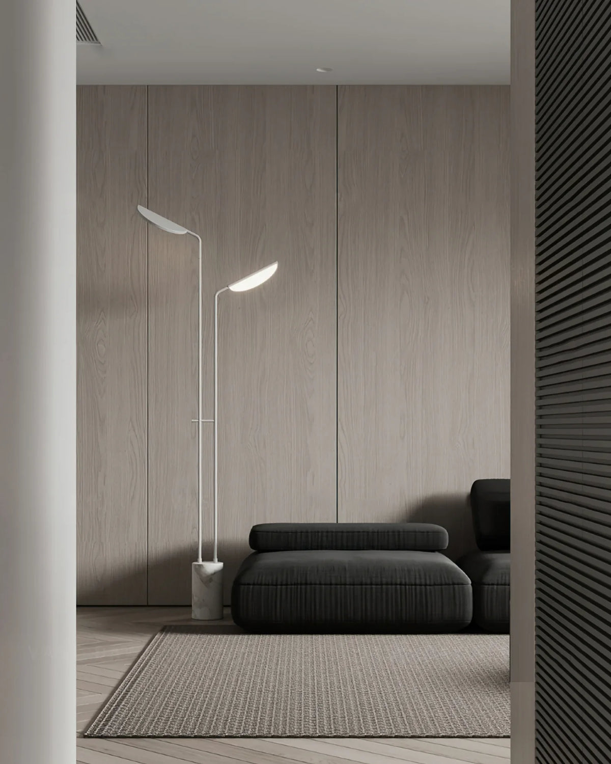 Filo Floor Lamp – Modern Artistic Glass Bead Standing Lamp for Living Room, Black & White