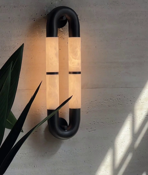 Volterra Dual-Crescent Alabaster Sconce