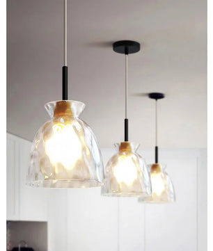 Modern Water Ripple Transparent Glass Pendant Lamp M16