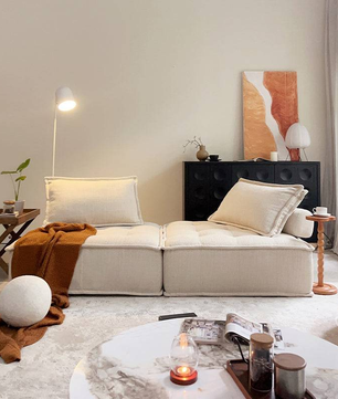 Cotton And Linen Fabric Sofa