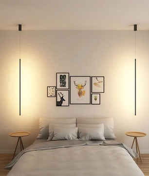 Kitchen Bedside LED Linear Black Pendant Light Fixture