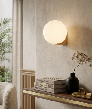 Minimalist Geometric Glass Globe Wall Lamp