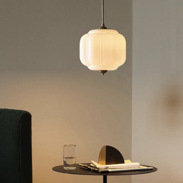 Eloise Vintage Milk Glass Pendant Light