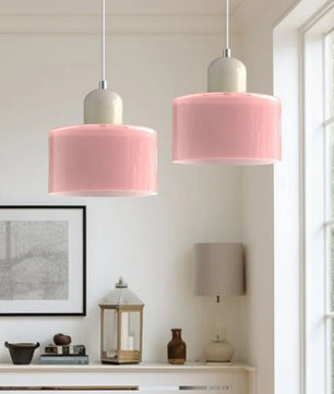 Nordic Morandi Cylinder Glass Pendant Light S66