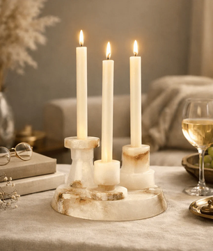 Aosta Stepped Marble Votive