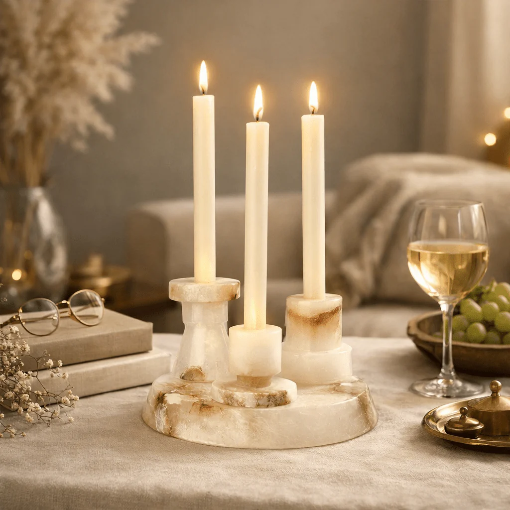 Aosta Stepped Marble Votive