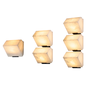 Alabaster Cube Wall Sconce