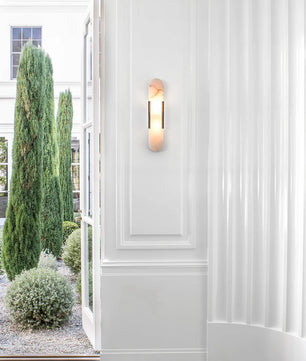 Geometric Harmony Alabaster Wall Lamp