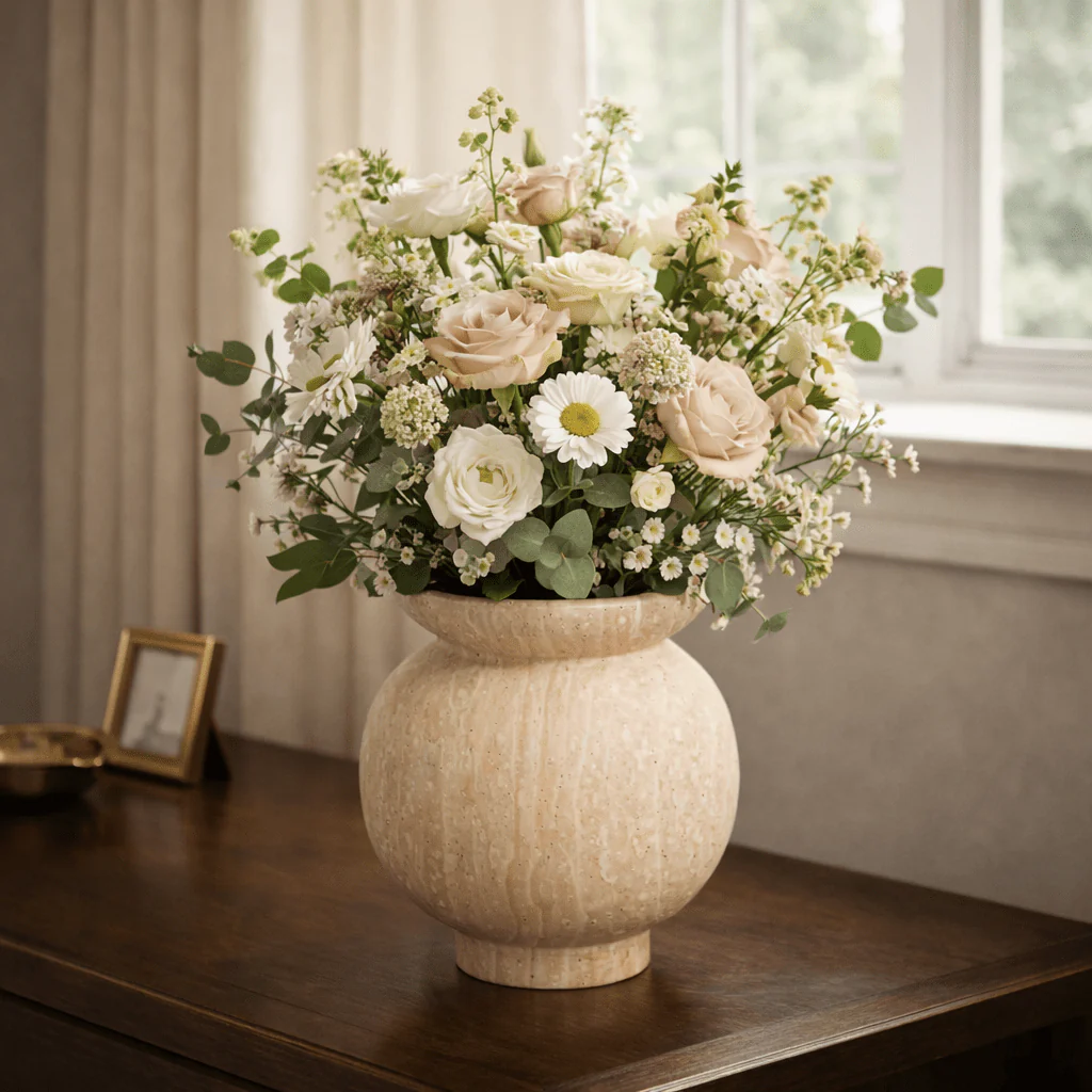 Pentelikon Fluted Marble Vessel