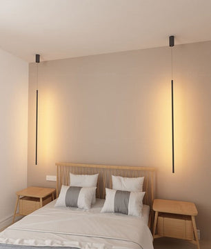 Kitchen Bedside LED Linear Black Pendant Light Fixture