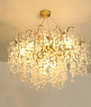 Shiro Noda Round Chandelier – Modern Brass & Glass Globe Ceiling Light for Dining Room