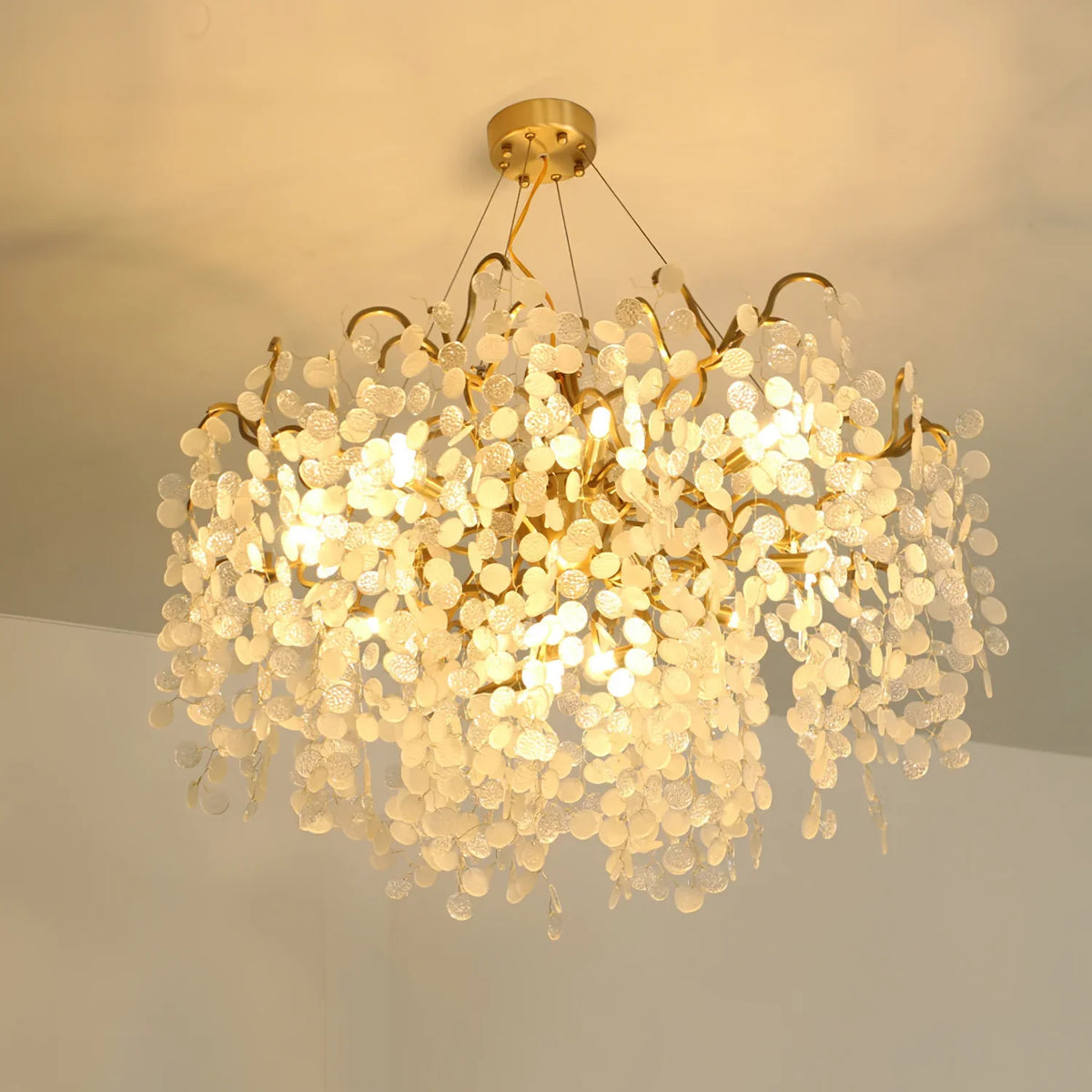 Shiro Noda Round Chandelier – Modern Brass & Glass Globe Ceiling Light for Dining Room