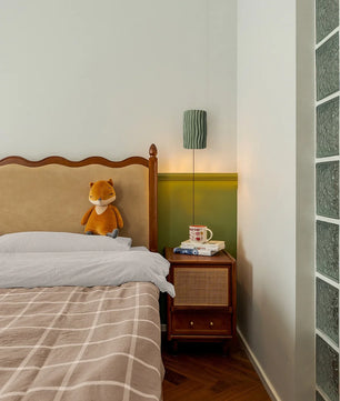 Pleated Resin Plug In Wall Lamp