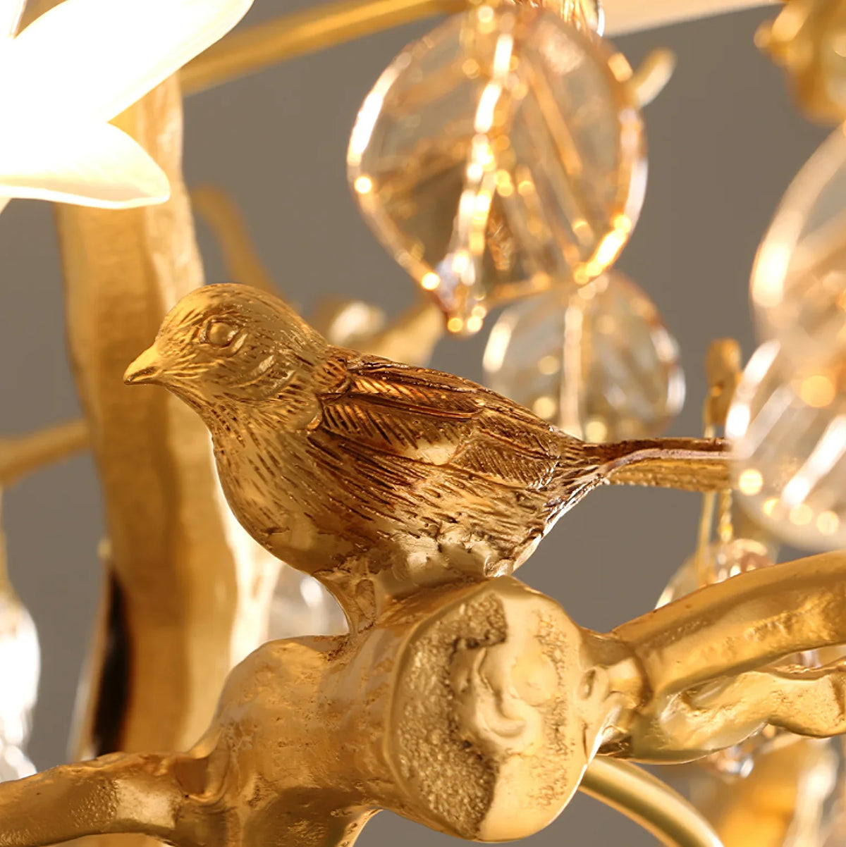 Fiori Chandelier – Modern Brass Floral Ceiling Light for Dining Room & Living Room
