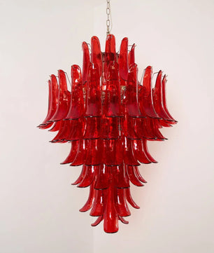 Murano Crimson Cascade Chandelier