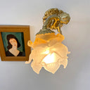 Putti Statuettes Brass Wall Lamp