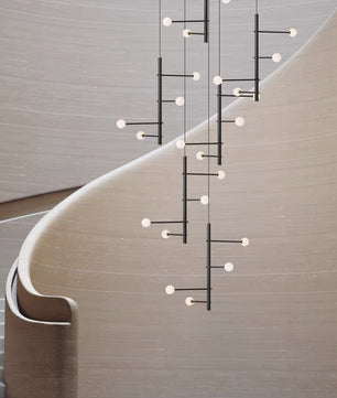 Orbit Cascade Multi-Globe Chandelier