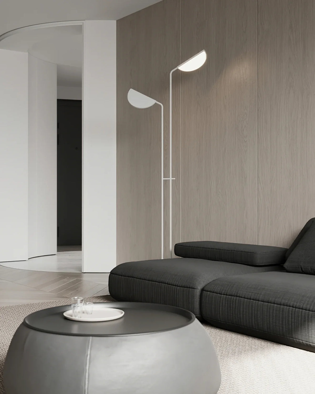 Filo Floor Lamp – Modern Artistic Glass Bead Standing Lamp for Living Room, Black & White
