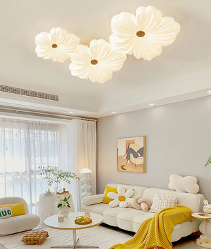 Cream Flower Ceiling Lamp
