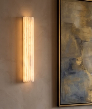 Colonna Fluted Alabaster Wall Sconce