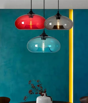 Doughnut glass pendant light