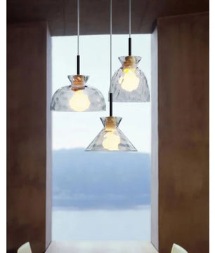 Modern Water Ripple Transparent Glass Pendant Lamp M16
