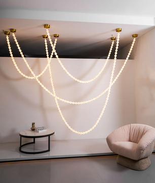 Alabaster Bead Multi-point Pendant Light