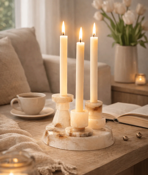Aosta Stepped Marble Votive