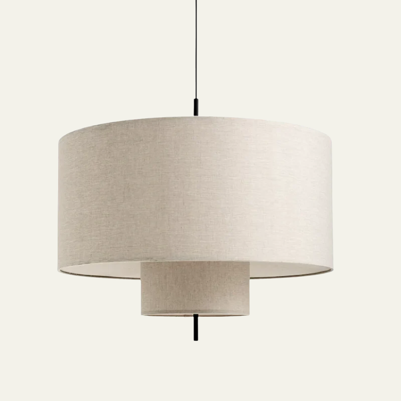 Lino Tiered Linen Drum Pendant