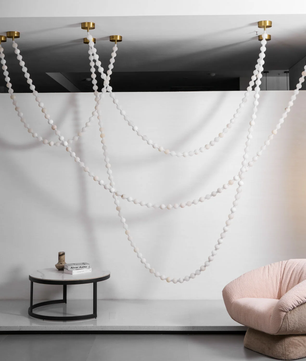 Alabaster Bead Multi-point Pendant Light