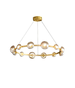 Brass Bar Glass Chandelier