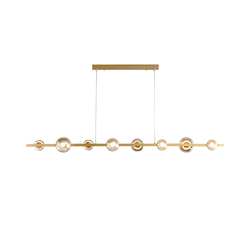 Brass Bar Glass Chandelier