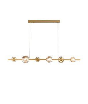 Brass Bar Glass Chandelier