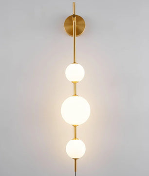 Vertical Globe Plug In Wall Lamp