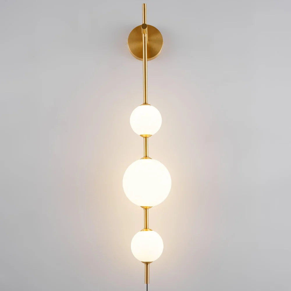 Vertical Globe Plug In Wall Lamp