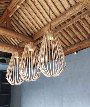 Wood Cage Pendant Lamp
