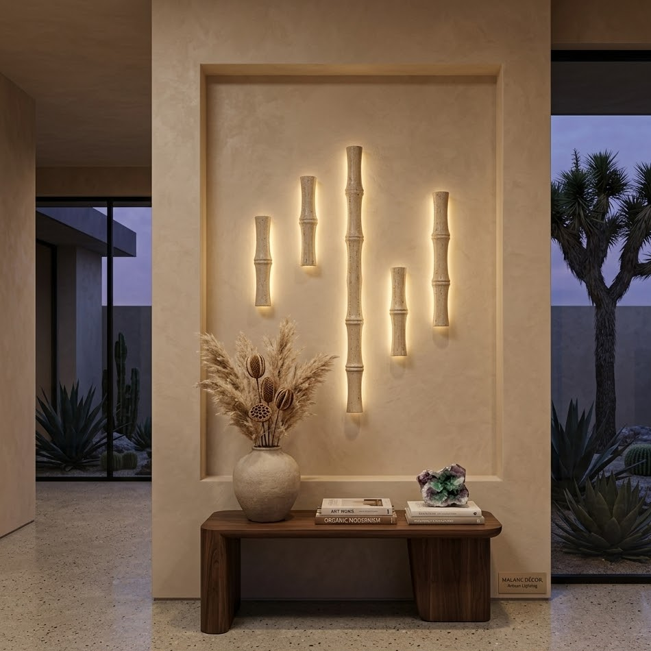 Bamboo Travertine Sconce